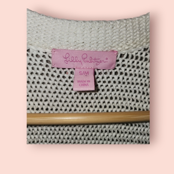 Lilly Pulitzer Womens Tight Knit Sleeveless Cardigan Casual Coastal Layering S/M - Picture 2 of 3